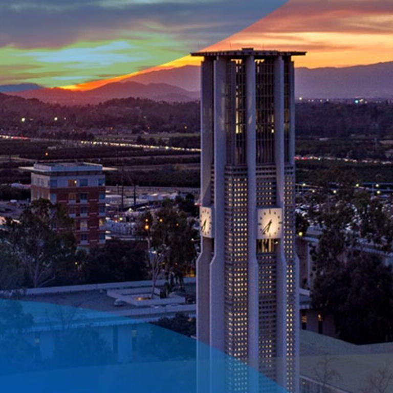 十大网赌网址平台首页 campus with view of bell tower at sunset